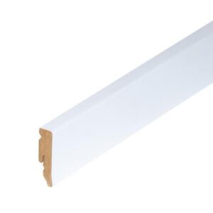 Balta MDF grindjuostė 50x15 mm (2,4 m.)