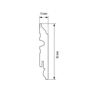 Balta MDF grindjuostė 82x13 mm (2,4 m.)