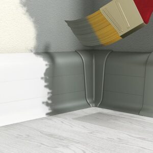 Plastikinių grindjuosčių Premium vizualizacija balta dažoma