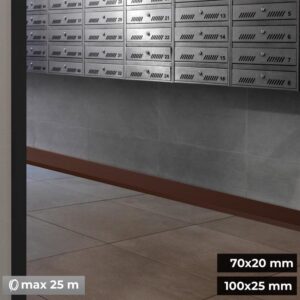 PVC grindjuostė 100x25 mm (ruda) 4 PVC grindjuostė 100x25 mm (ruda) 4