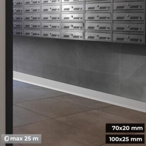 PVC grindjuostė 70x20 mm (balta) 4 PVC grindjuostė 70x20 mm (balta) 4
