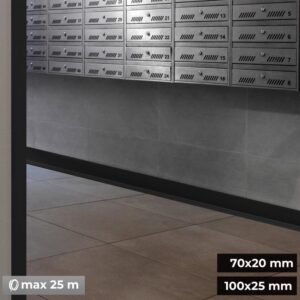 PVC grindjuostė 70x20 mm (juoda) 4 PVC grindjuostė 70x20 mm (juoda) 4