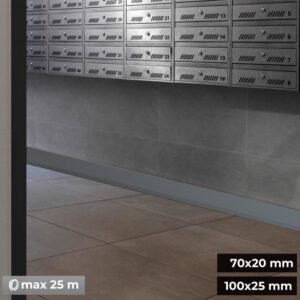 PVC grindjuostė 70x20 mm (pilka) 4 PVC grindjuostė 70x20 mm (pilka) 4