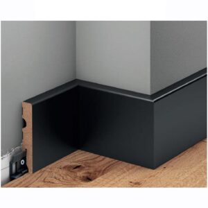 Juodos MDF grindjuostės 60x11 Juodos MDF grindjuostės 60x11