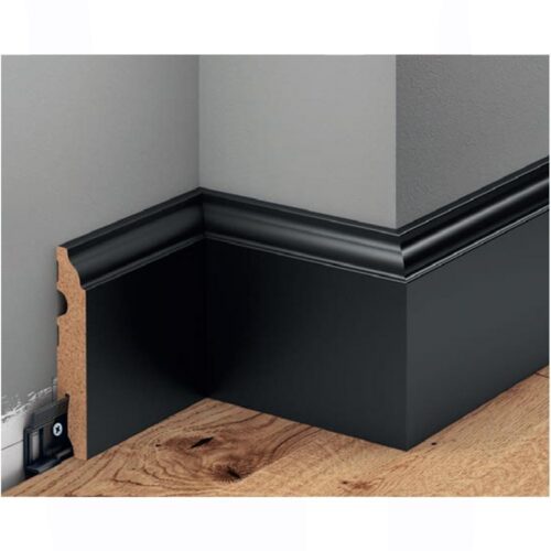 Juodos MDF grindjuostės 90x16 mm