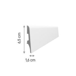 Baltos grindjuostės ESP-101 išmatavimai Baltos grindjuostės ESP-101 išmatavimai