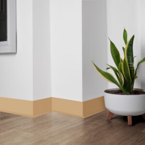 PVC plintusai smėlio spalvos vizualizacija PVC plintusai smėlio spalvos vizualizacija