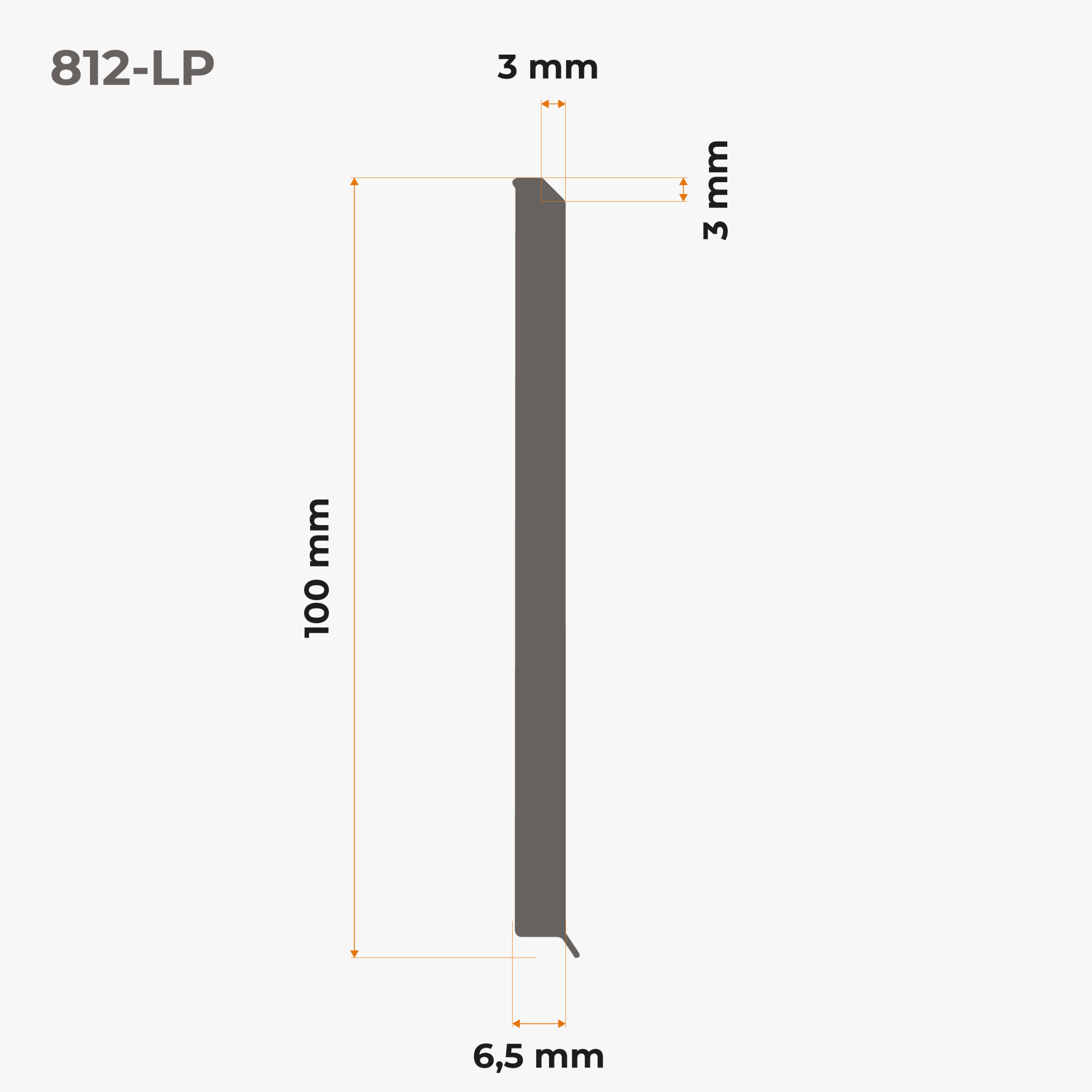 Lipni PVC grindjuostė smėlio spalvos brėžinys